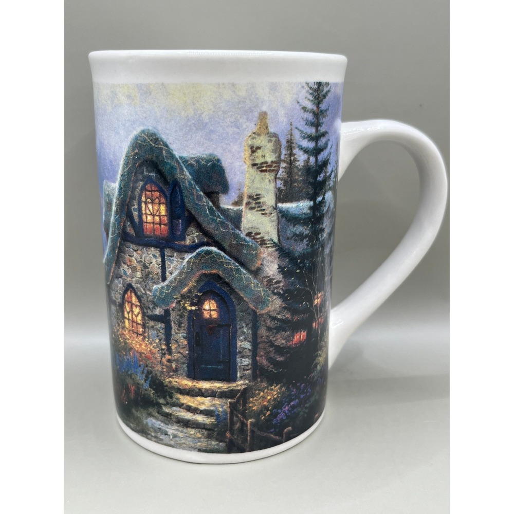 Thomas Kinkade Painter of Light Winter Cottage Ceramic Coffee Mug 2004 Designpac